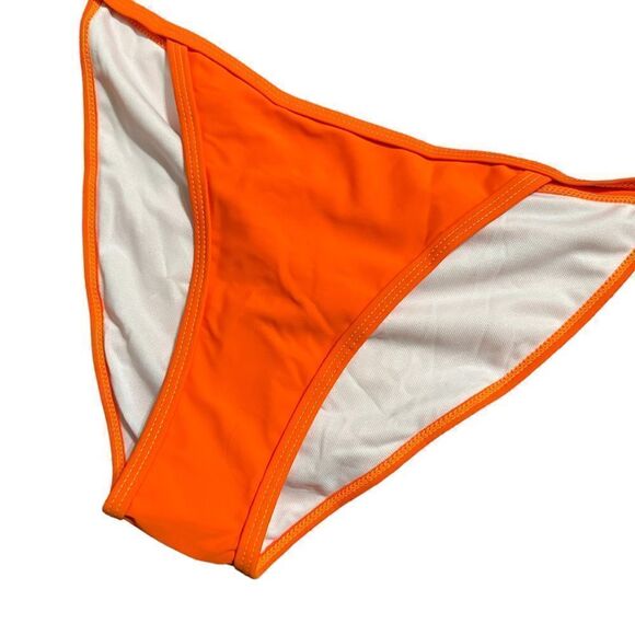 Bright Neon Orange Scrunch Swim Cheeky Bikini Bottom - Picture 5 of 6